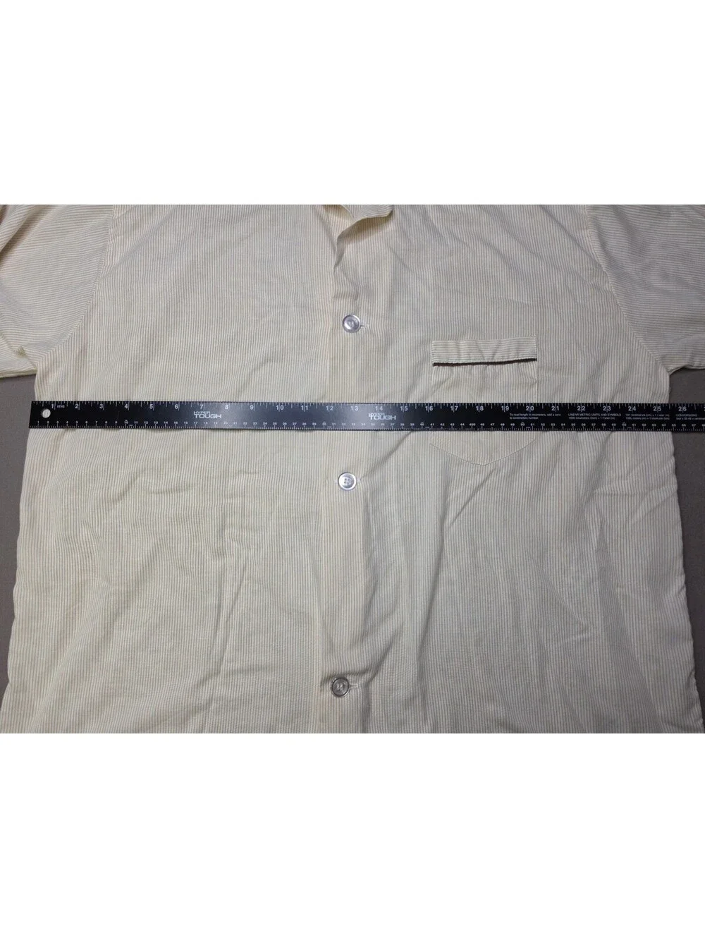 Vintage Fruit of the Loom Men’s XL Pajama Shirt Pinstripe Button Front Sleepwear